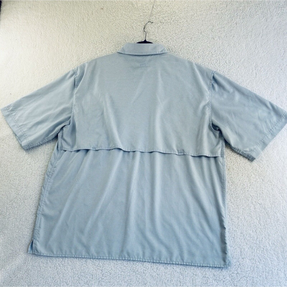 Magellan Men XL Blue White Check Short Sleeve Button Down Relaxed Fish Gear - Picture 11 of 12